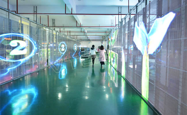 威特姆光電車間LED透明顯示屏
